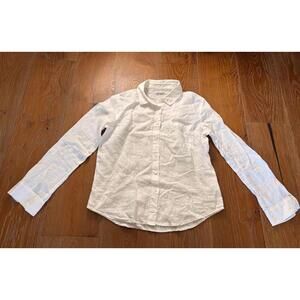 Reformation White 100% Linen Button-Up Shirt Classic Clean Girl Aesthetic XS